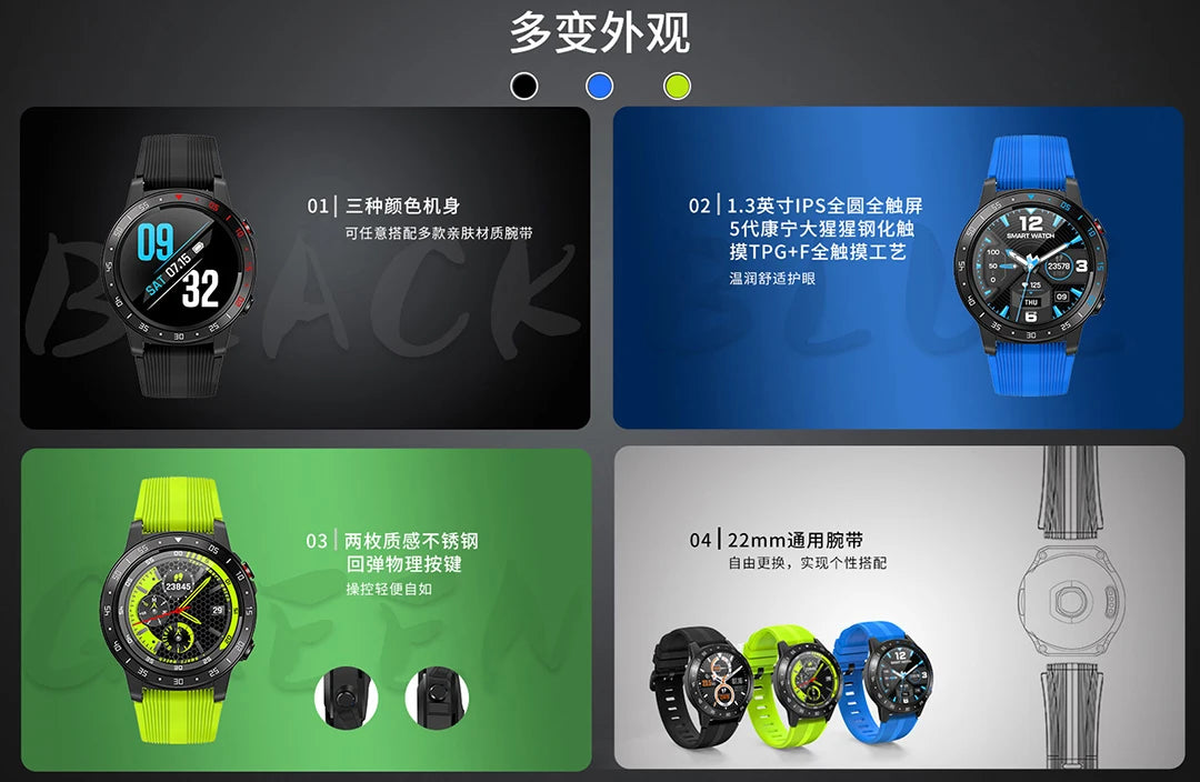 YLL-Sleep Monitor Universal Wear Os Full Touch Android Wifi Gps Sport M5 Smart Watch With Heart Rate Monitor Leather Band