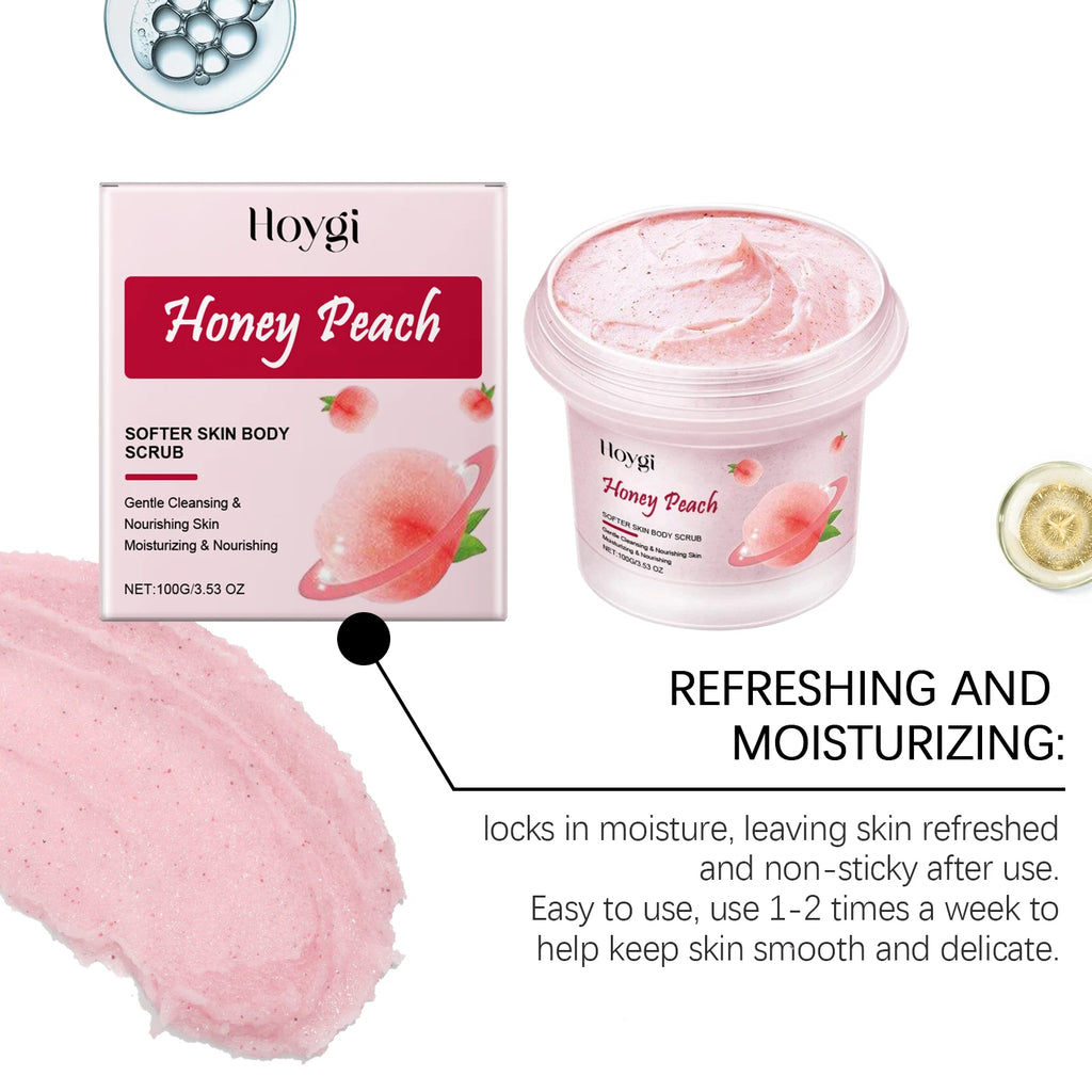 Peach Body Scrub - Professional Smoothing Skin Exfoliator (100g) Scrubs Treatments Tidesmit