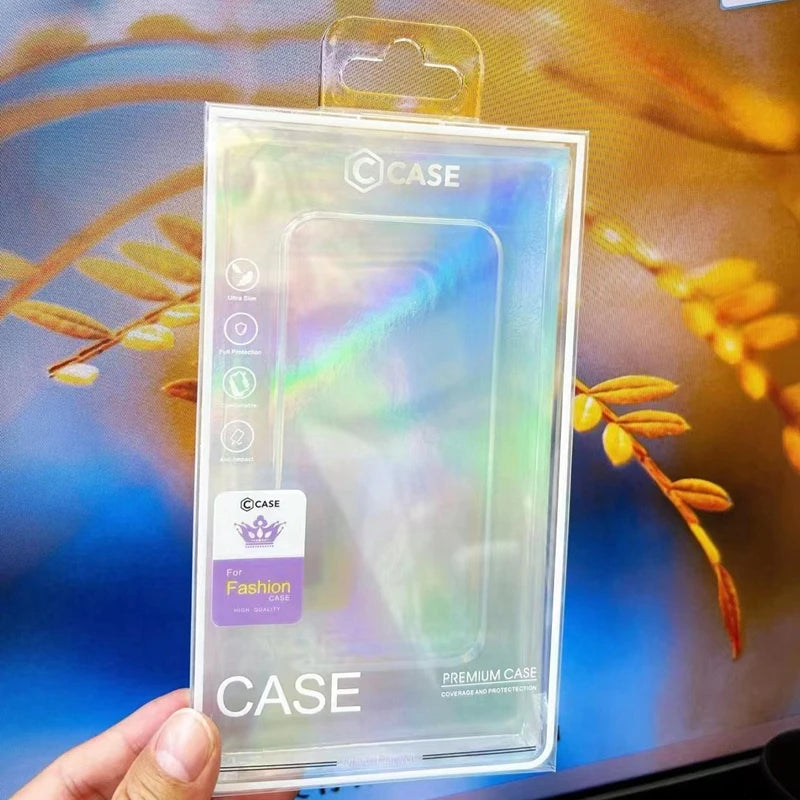 Phone Case Retail Packaging Box - Universal Clear PVC Display Purple Laser Packaging Box Tidesmit