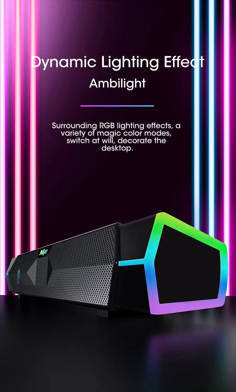 Computer Soundbar Bluetooth Speaker - 4D Surround Sound System Tidesmit