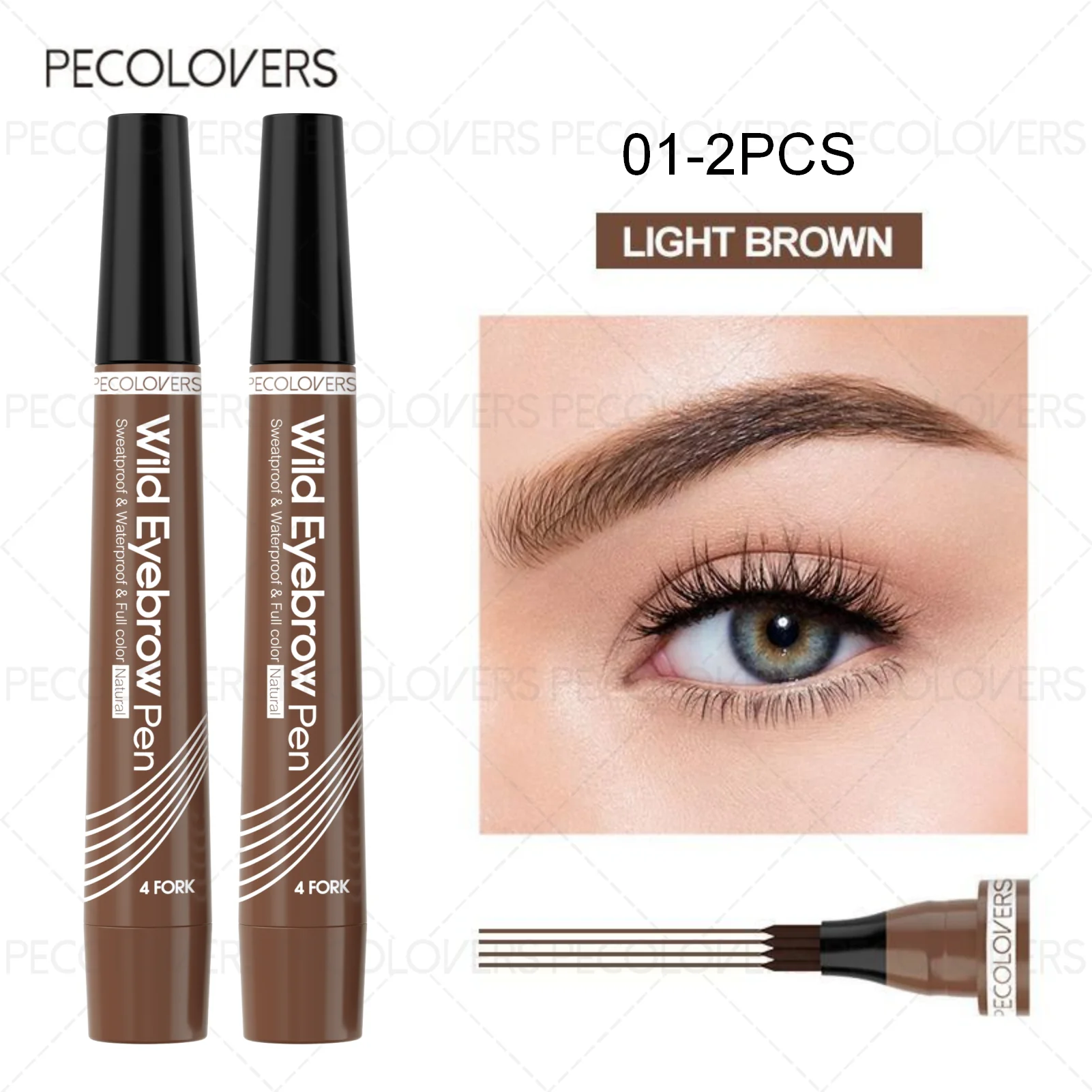 Eyebrow Tattoo Pen Waterproof 4-Tip Microblading Makeup Tool Permanent Makeup Machines 01-2PCS Tidesmit