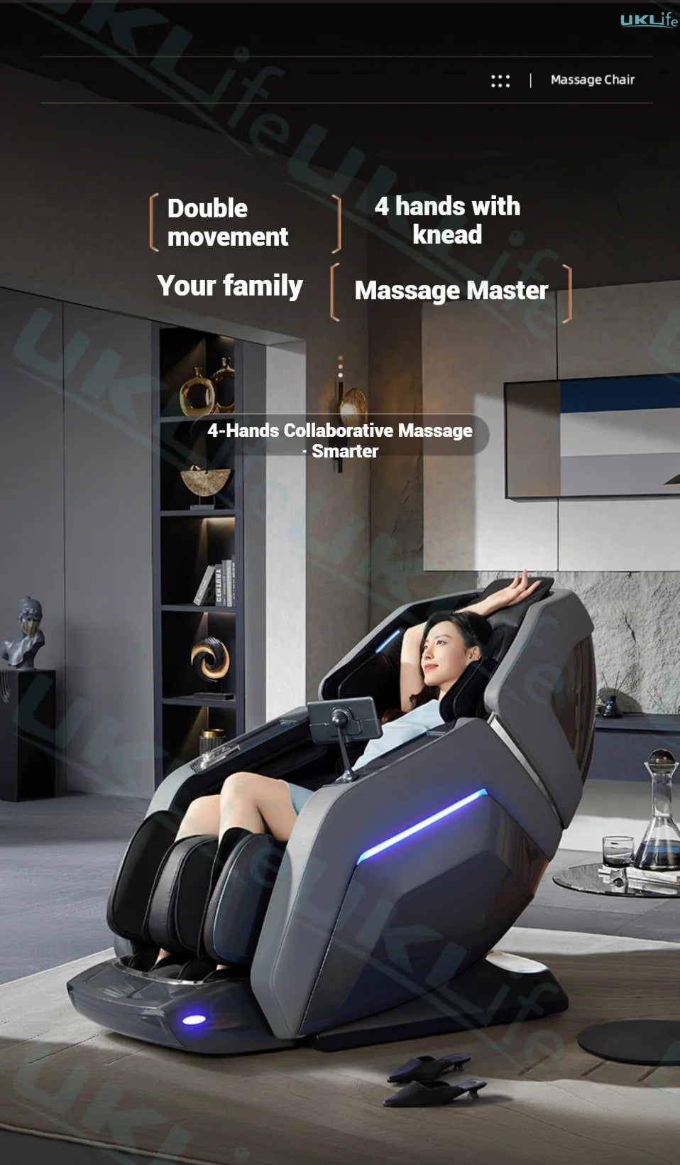 Tidesmit 4D Dual Core Full Body Massage Chair with Zero Gravity Relief Body Shaping Massage Equipment Tidesmit