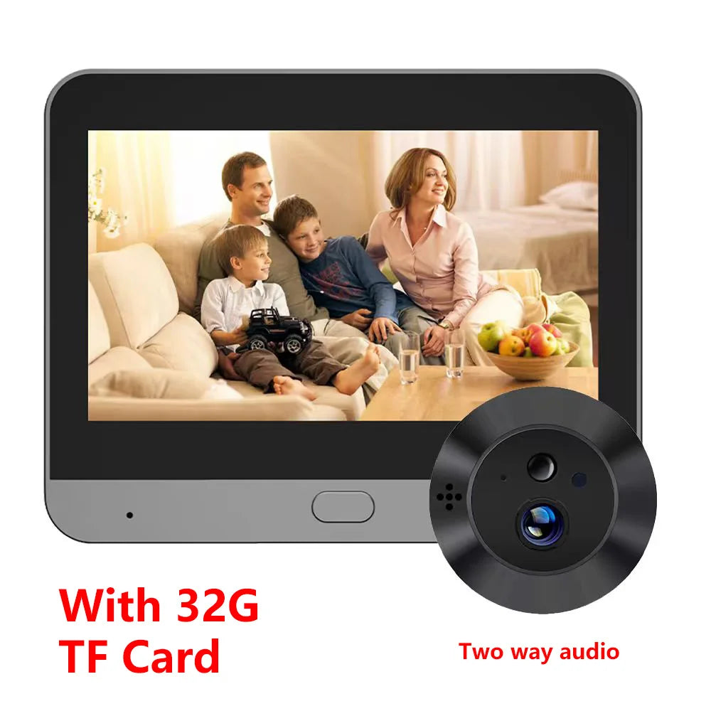 Battery Powered MINI Two Way Talk Tuya SmartLife APP 3MP Wide View 2.4G WiFi 940NM Infrared Digital Door Peephole Eye PIR Camera