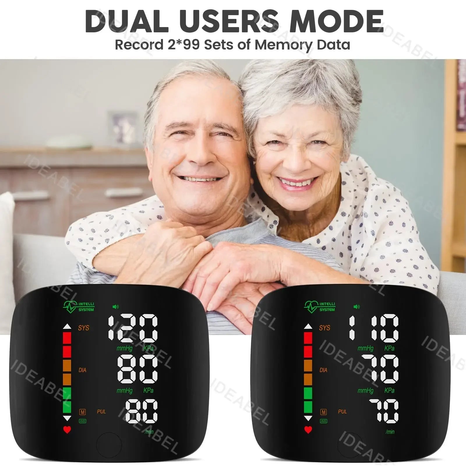 Smart LCD Rechargeable English Voice Wrist Blood Pressure Monitor Digital Automatic BP Tonometer Heart Rate Sphygmomanometer
