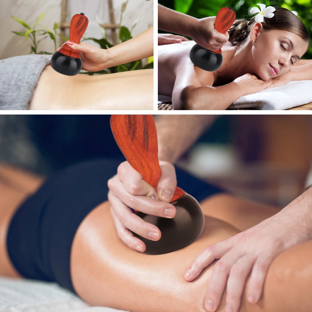 Massage Hot Stone Set with Warmer & Bianstone Gua Sha - Tidesmit Relaxation Treatment Tidesmit