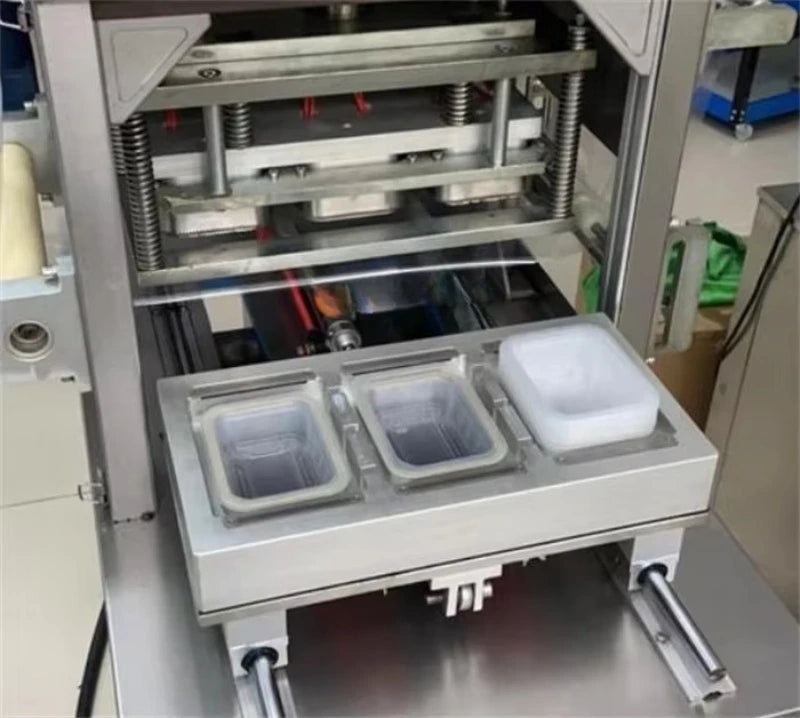 Customized New Type Vacuum Fresh Food Tray Sealer/plastic Bowl Cups Sealing Machine/vacuum Plastic Box Container Sealing Machine