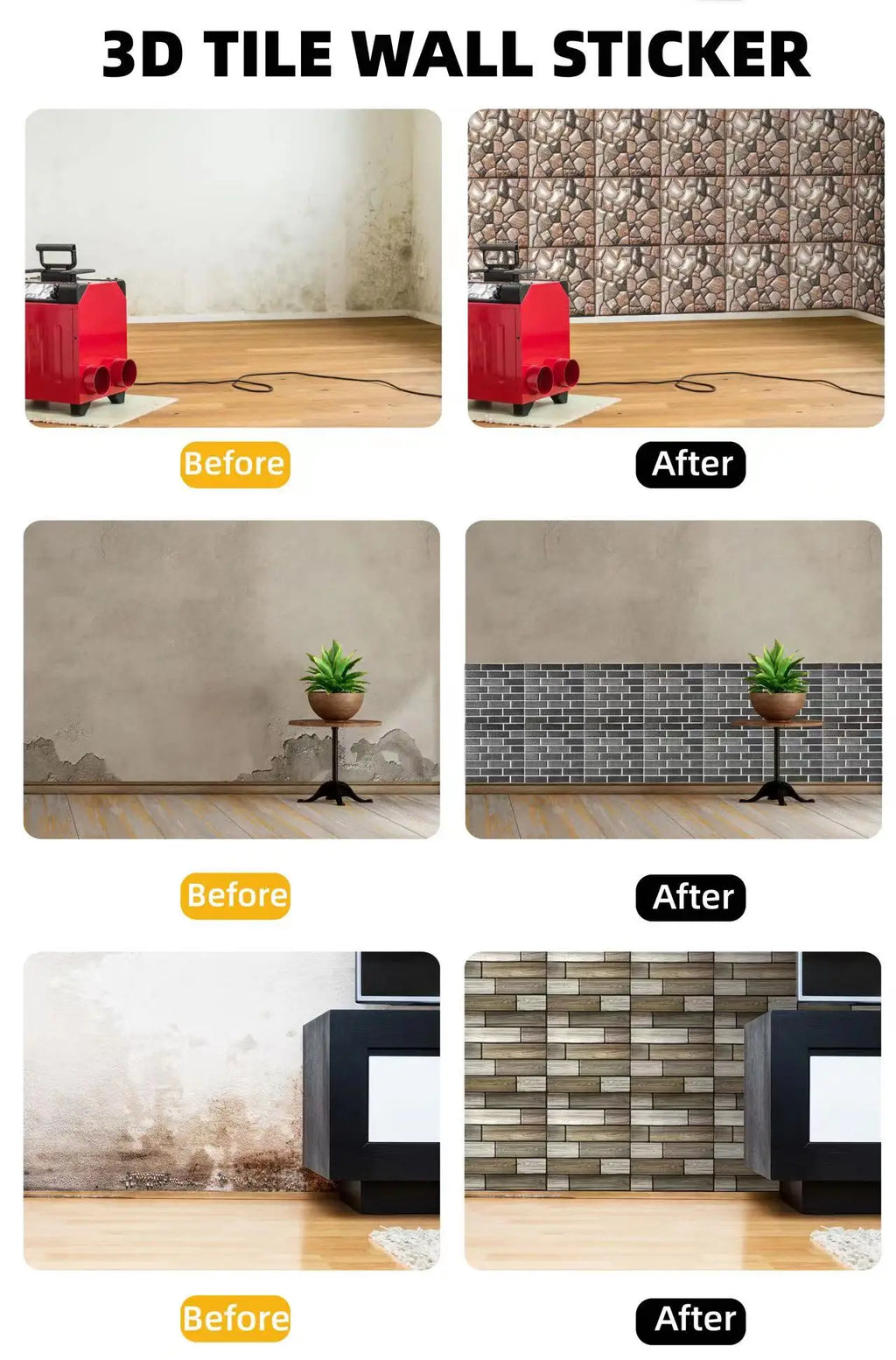 5/10Pcs Peel and Stick Tile Backsplash Thicker Design Marble Tiles 12"X12" Stick on Backsplash Self Adhesive Tiles for Any Room