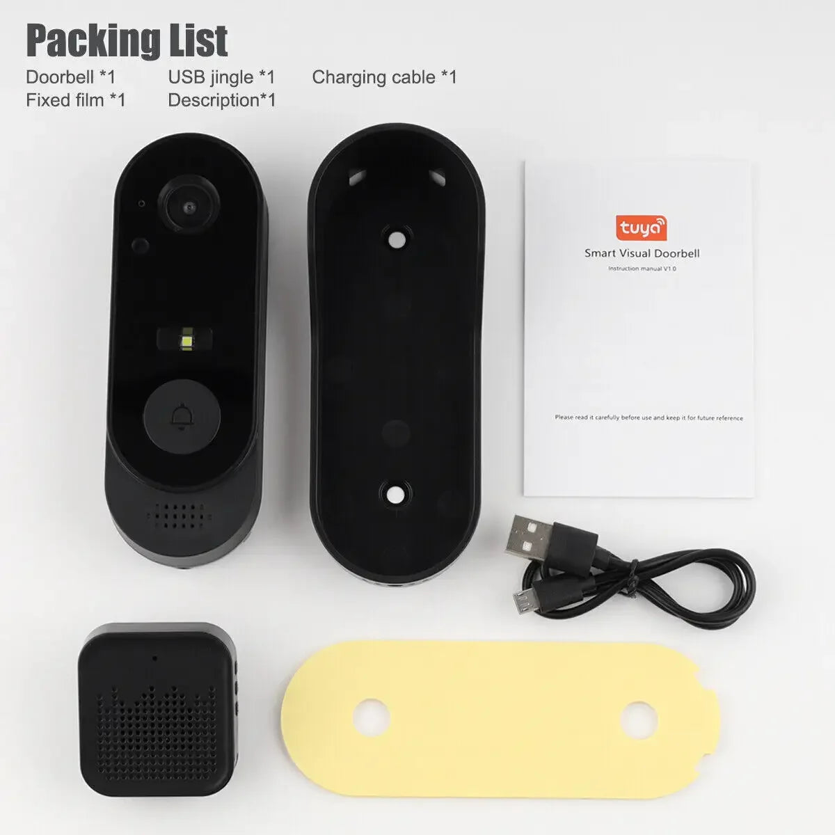 Tuya Doorbell With Camera Wireless Bundle Doorbell Smart Home WlFl HD Outdoor Phone Camera Security Video Intercom Night Vision