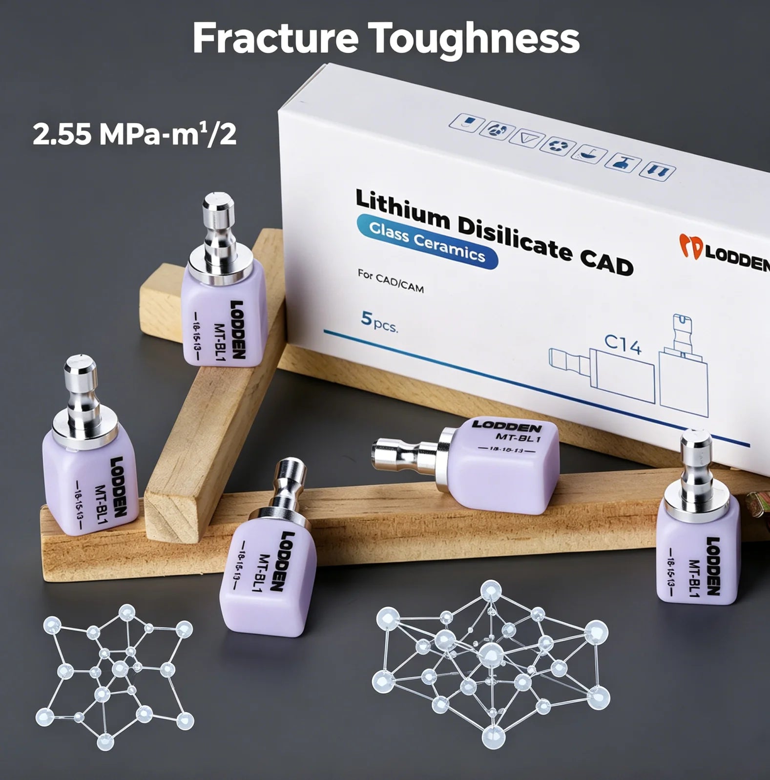 20PCS Lithium Disilicate Glass Ceramic Blocks CAD CAM Sirona Cerec LODDEN C14 Dental Lab HT LT MT Veneer Dentist Materials