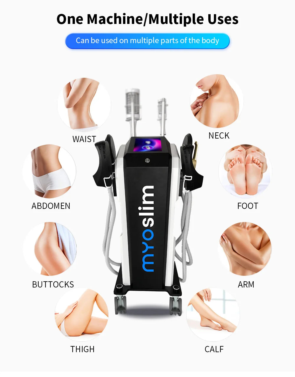 EMS RF Body Sculpting Machine - 4 Handle Professional Fat Burner Relaxation Treatment Tidesmit