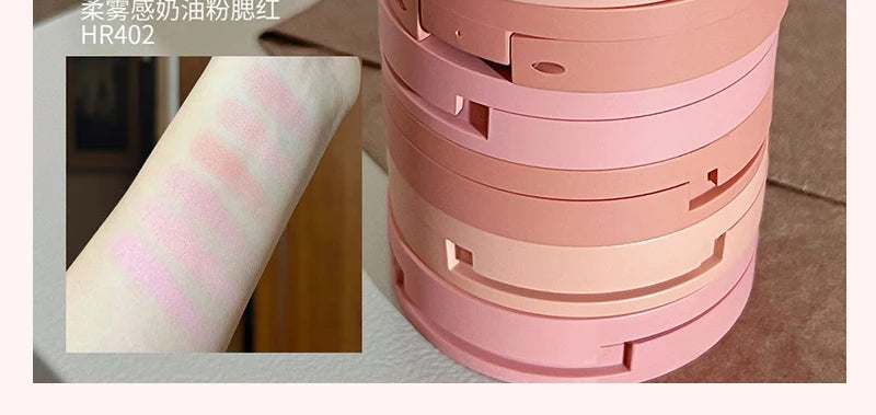 Tidesmit Herorange HR402 peach orange matte blush powder shade swatch for natural waterproof face makeup