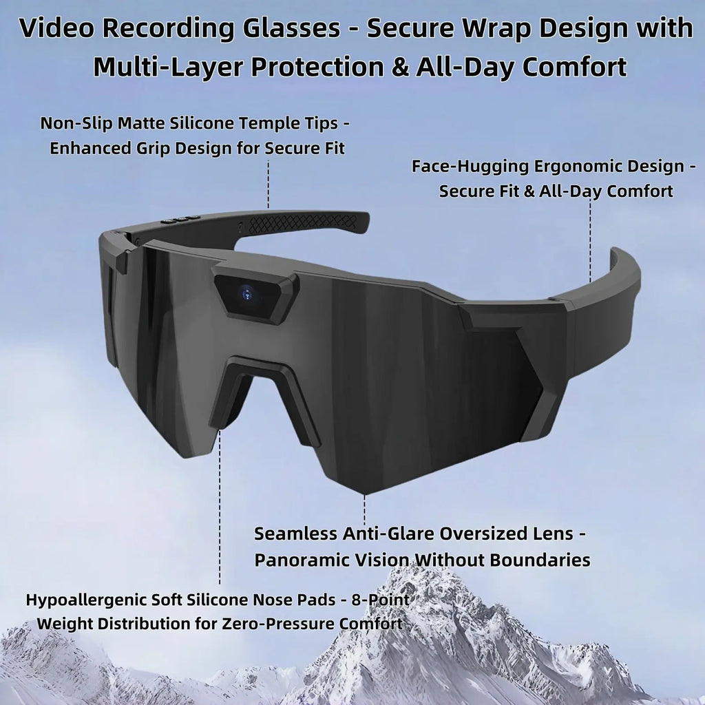 Smart Cycling Glasses with HD Camera - Windproof Sports Eye Protection Tidesmit