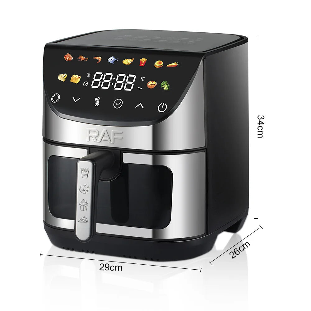 EU Plug New Digital Air Fryer Model 8 Liters Oil Free Professional Home Appliance Air Fryers Multifunctional Optional Airfryers