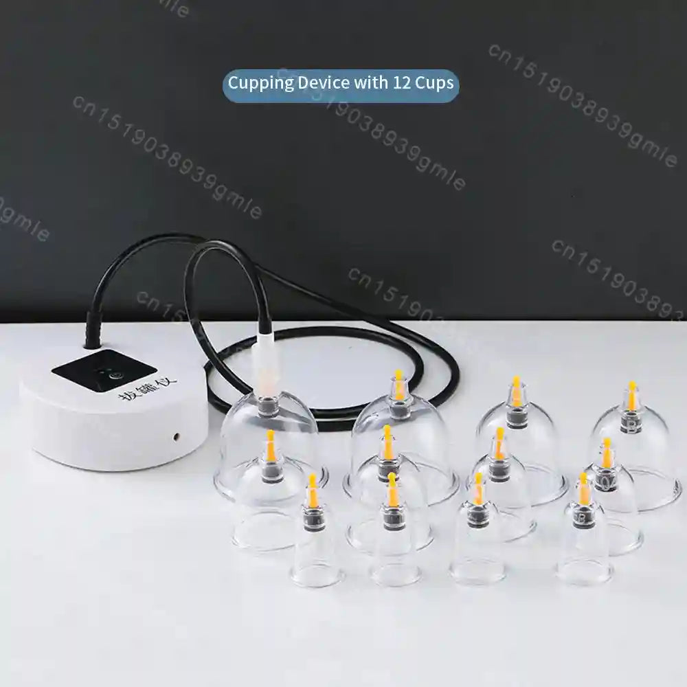 Vacuum Cupping Therapy Set - 12-Piece Professional Recovery Tool Relaxation Treatment 1 set Tidesmit