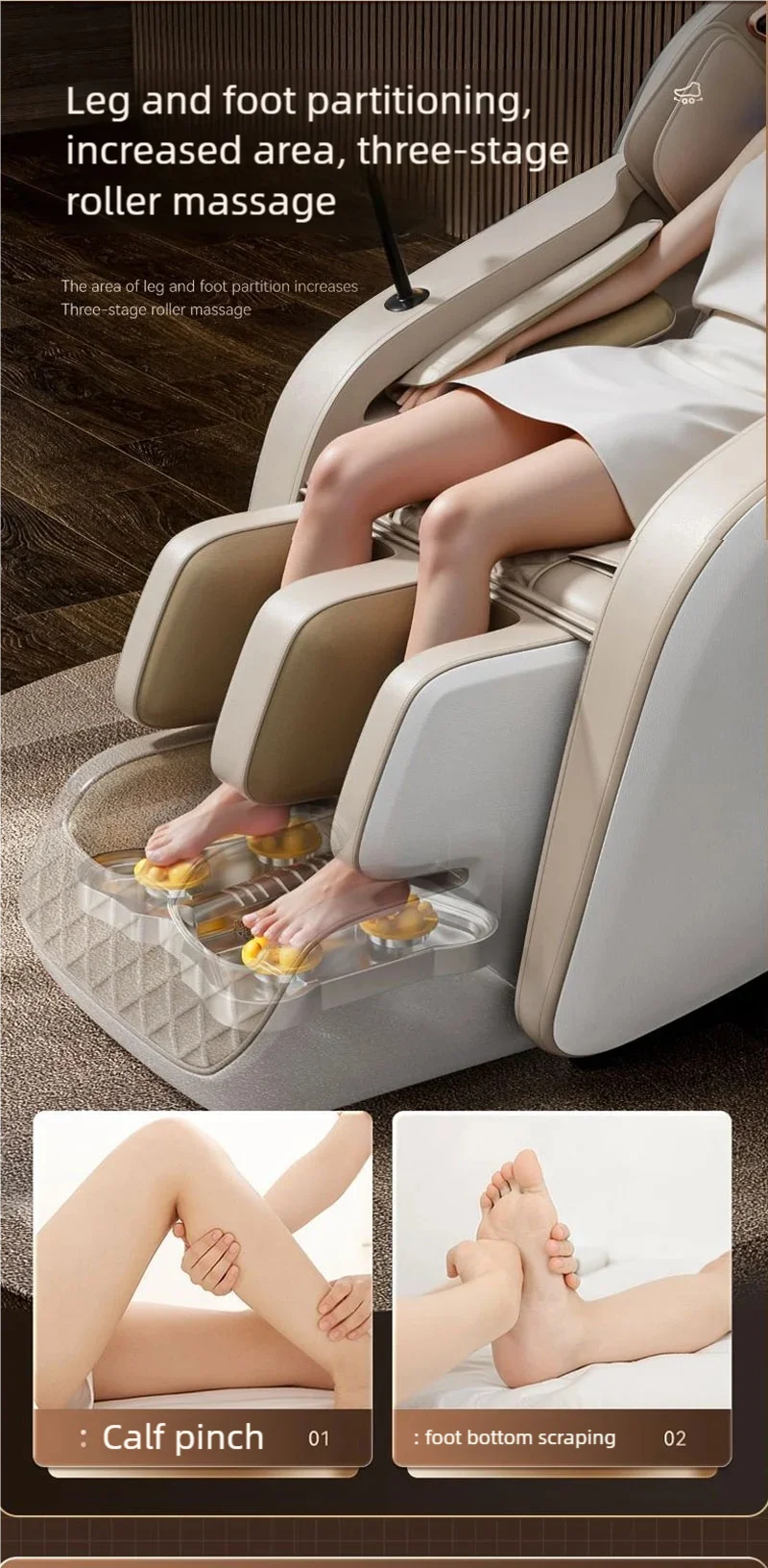 8D Zero Gravity Full Body Shiatsu Massage Chair - Beige or Black Massage Chairs Tidesmit