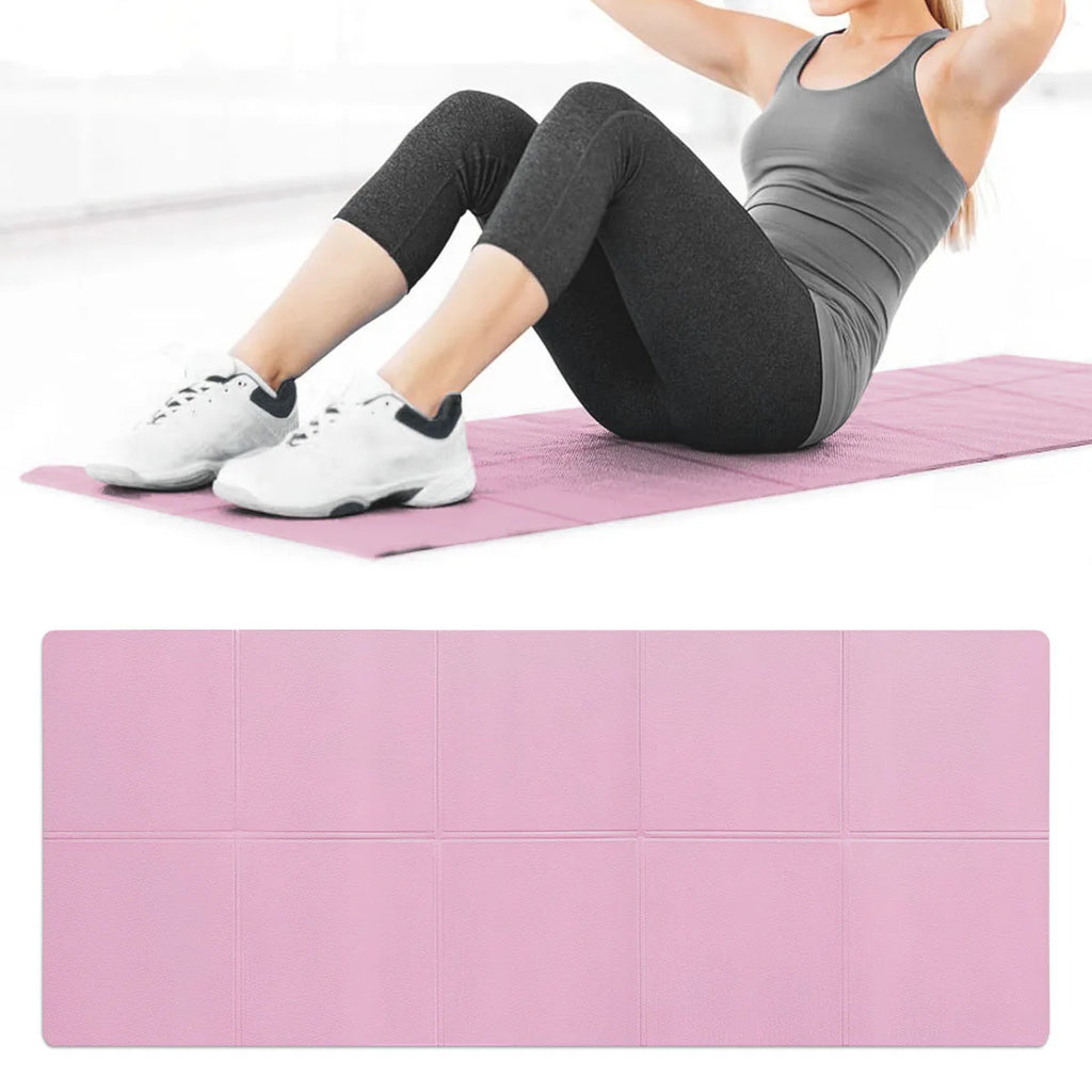 Pink Foldable Yoga Mat Eco Friendly EVA Folding Travel Fitness Exercise Mat 3/4/6mm Thicknesses for Yoga Pilates Workouts