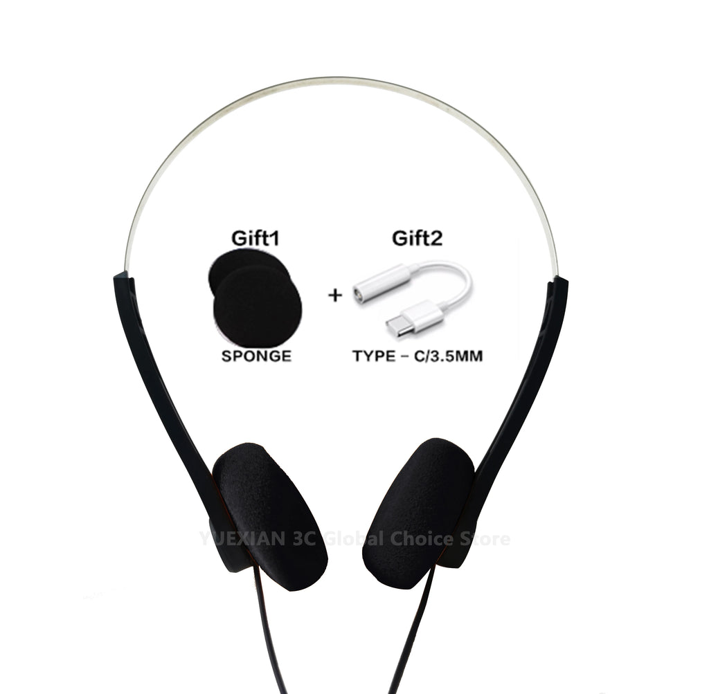 Retro Wired Headphones with Microphone - Lightweight Over-Ear Design Tidesmit