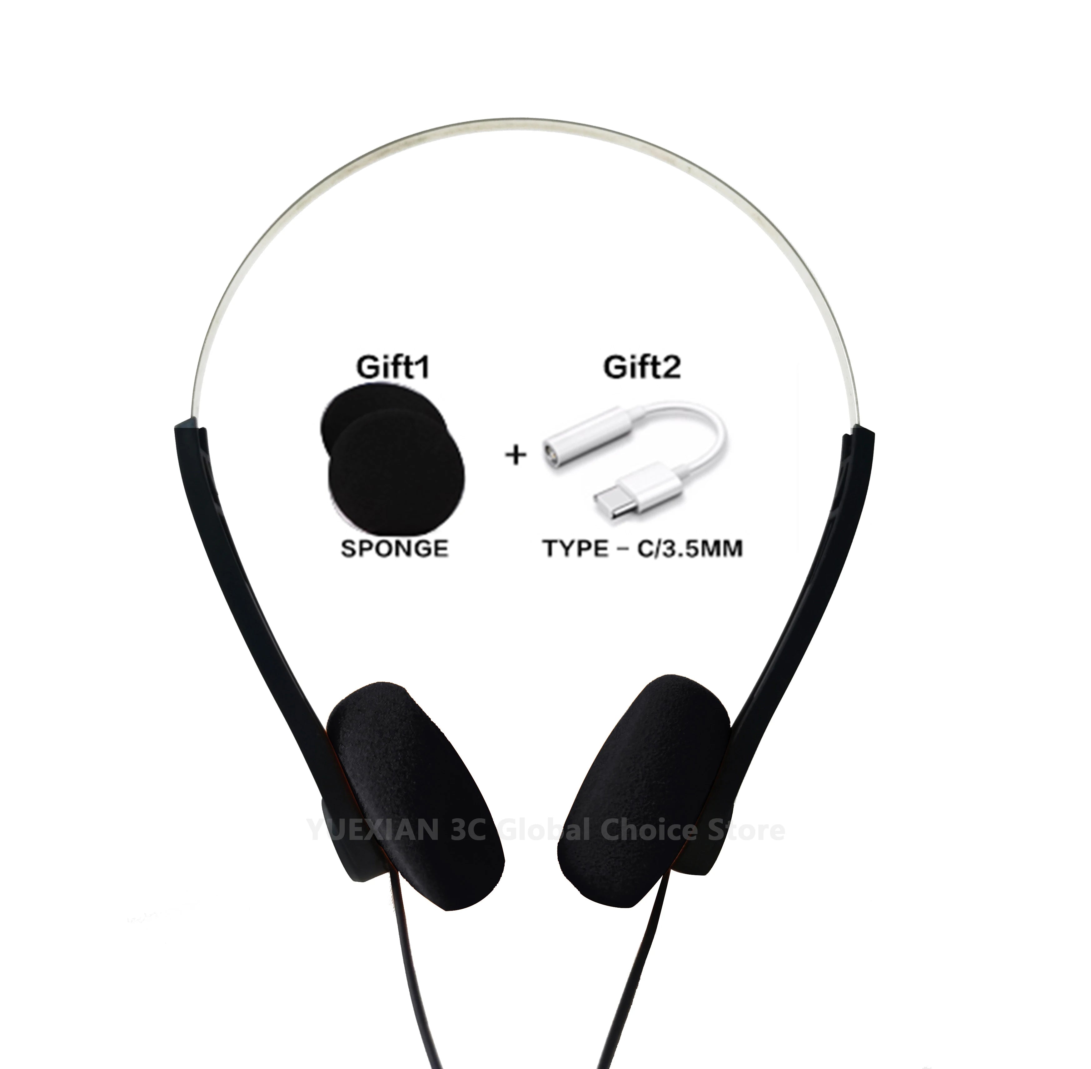 Retro Wired Headphones with Microphone - Lightweight Over-Ear Design Tidesmit