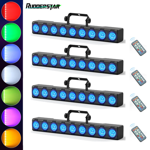 RGBW LED wall wash light bar set with carry handle and wireless remote control