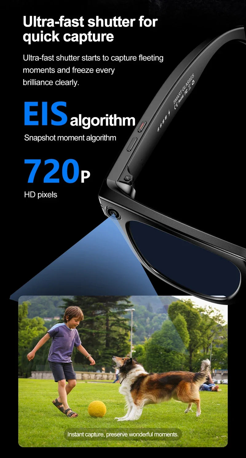 Tidesmit Smart Audio Glasses with AI Camera and Spatial Bluetooth Connectivity Tidesmit