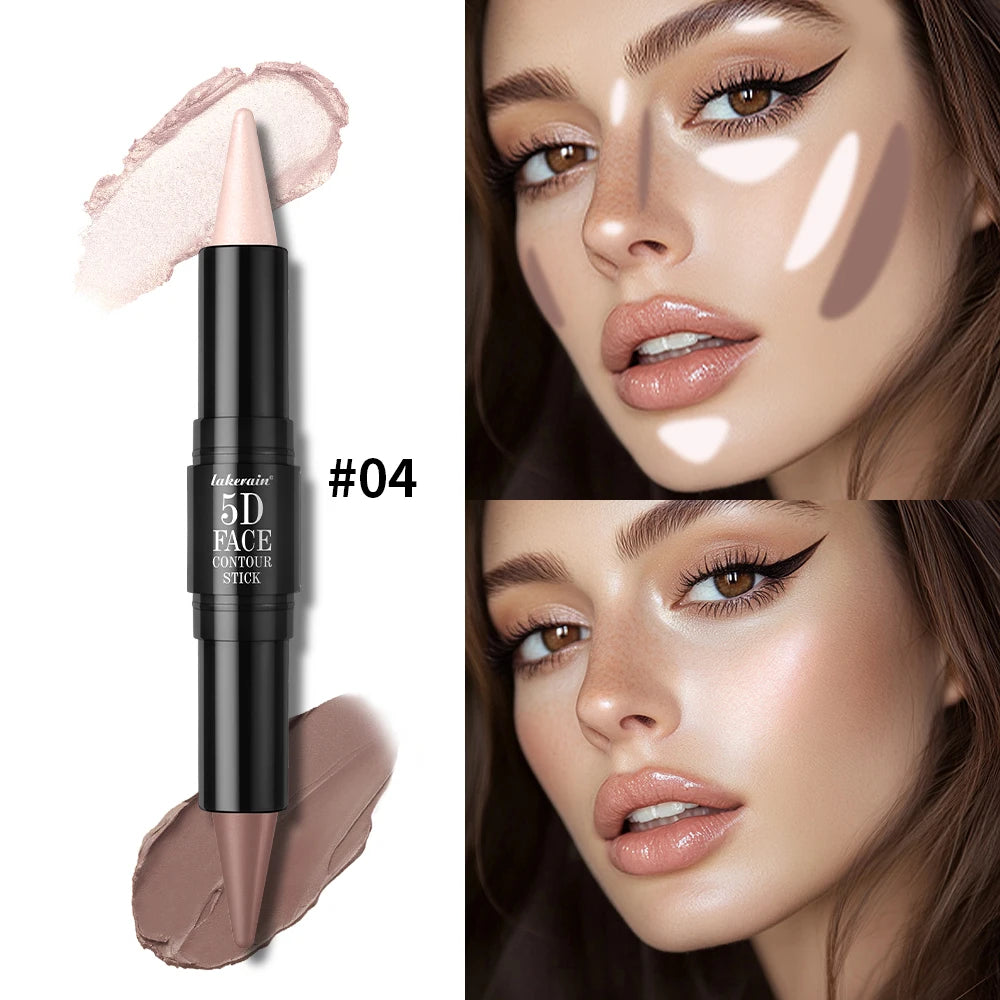 Tidesmit double-headed contouring stick and highlighter for V-face shaping and nose bridge definition makeup swatch