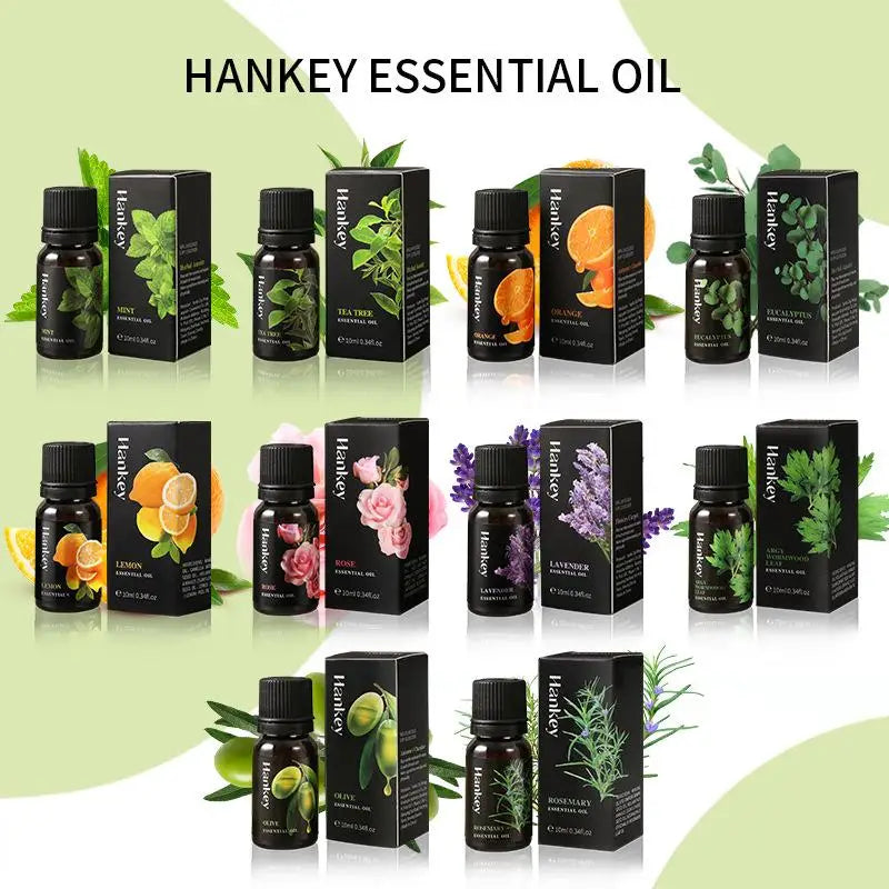 12 Flavors 10ml Essential Oils for Aroma Diffuser Air Humidifier Home Water-soluble Lavender Vanilla Orange Olive Fragrance Oil