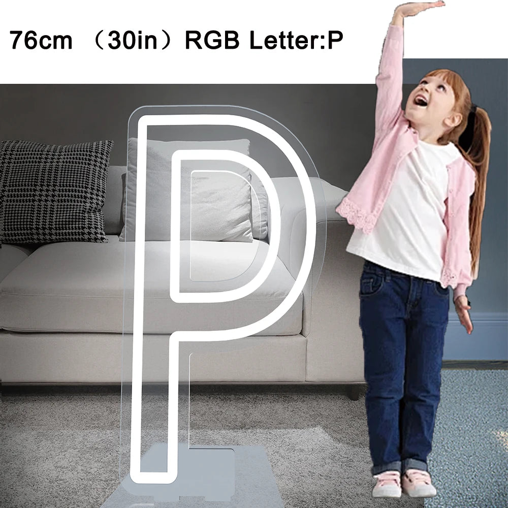 76cm Tall LED Alphabet Light Up Letters for Professional Event Decor 76cm P White Tidesmit