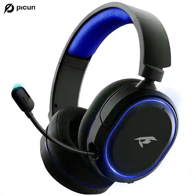 Wireless Gaming Headset: 2.4GHz Low Latency Over-Ear Headphones Blue Tidesmit