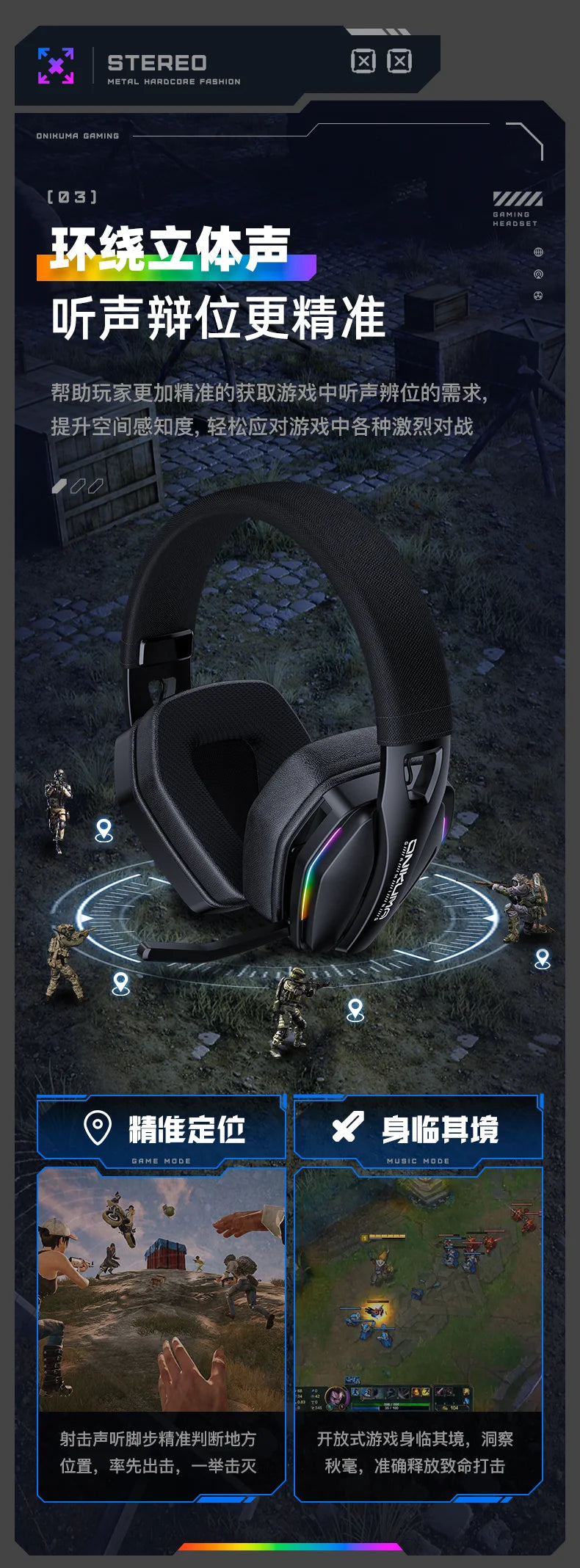 Tidesmit GT826 Wireless Over-Ear Gaming Headphones with Bluetooth 5.3 Tidesmit