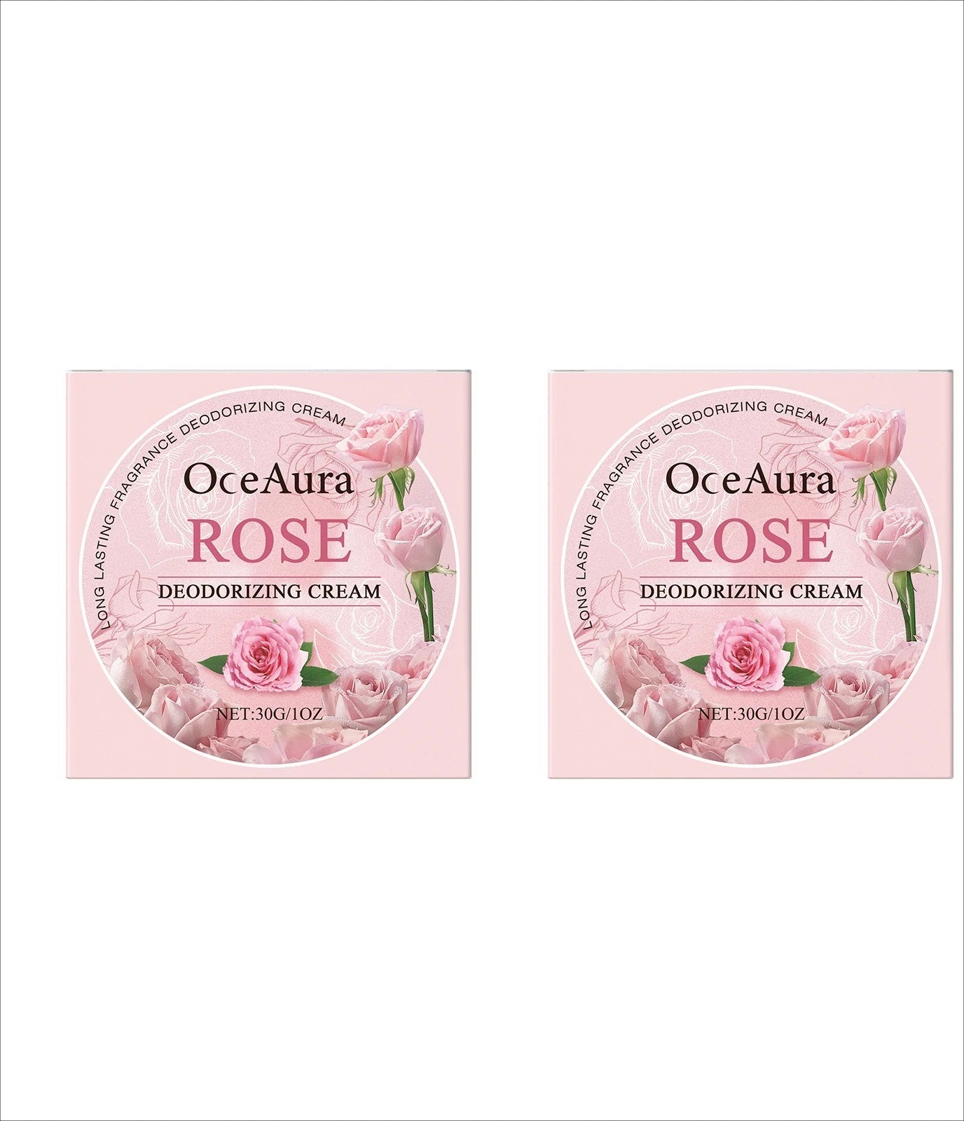 Tidesmit OceAura Rose Scented Body Cream with peony and lily extracts for natural odor neutralization in 30g dual pack
