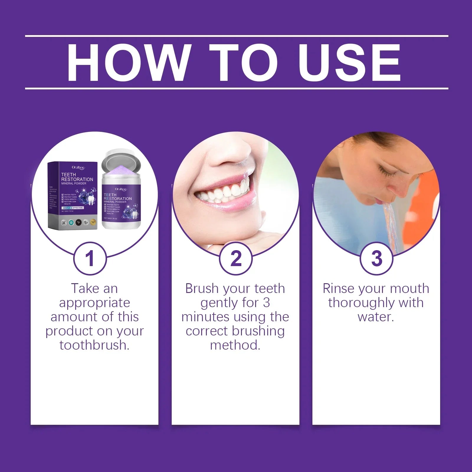 Tidesmit teeth restoration mineral powder for natural teeth whitening and enamel remineralization