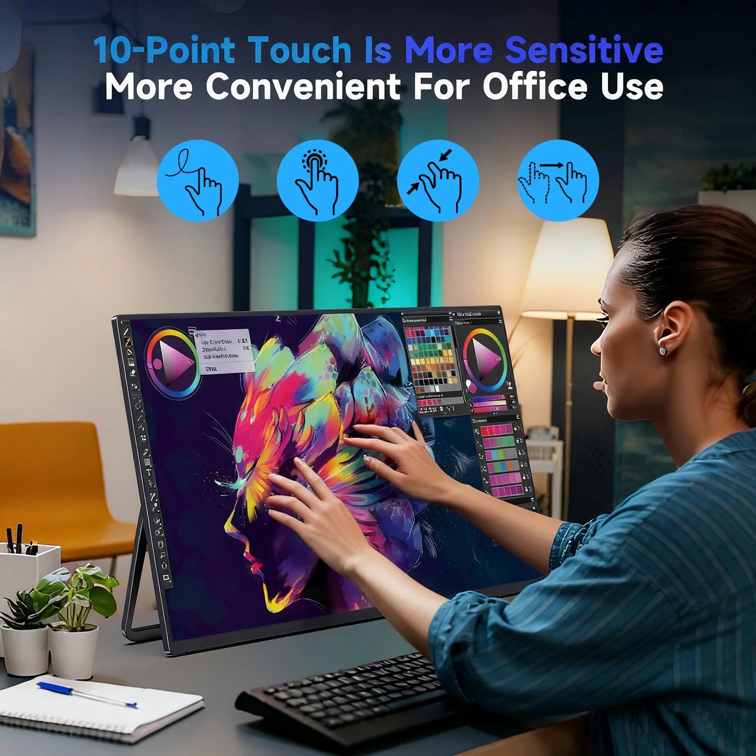 UPERFECT Touchscreen Portable Monitor 24.5” 2K 165HZ Gaming Touch Display with FreeSync HDR Type-C HDMI For Desktop Laptop Mac