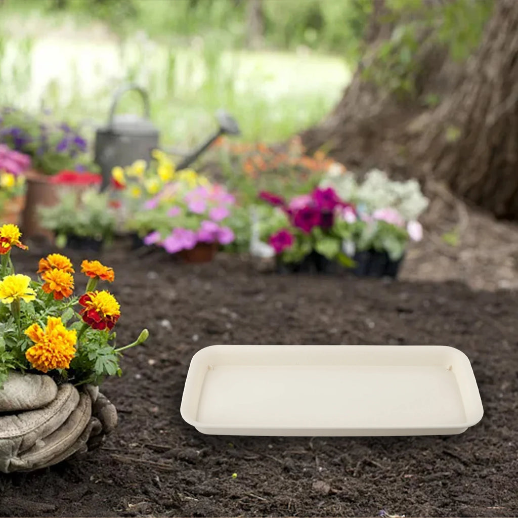 Water Tray Floor Flower Pot Tray 57.5*22.5*3.5cm Plastic Flower Pot Outdoor Garden Supplies Plant Rectangular Pot