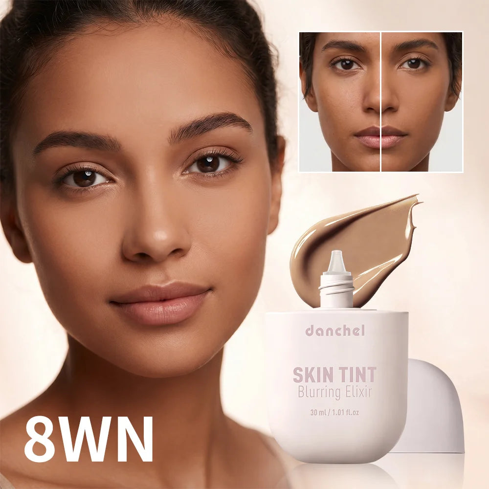 Tidesmit Skin Tint Blurring Elixir Foundation shade swatch showing smooth texture for poreless hydrating face makeup