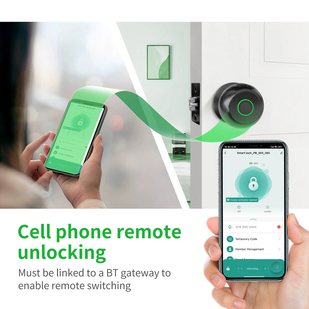 Tuya Smart Lock Fingerprint Key Unlock App Remote Control Intelligent Door Lock Keyless Security Door for Apartment