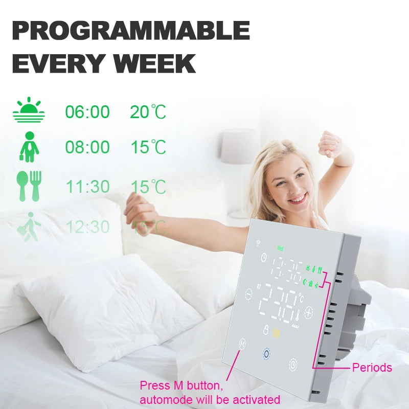Smart Floor Heating Thermostat WiFi Tuya Temperature Controller Electric/Water/Gas Boiler Remote Thermoregulator Alexa Google