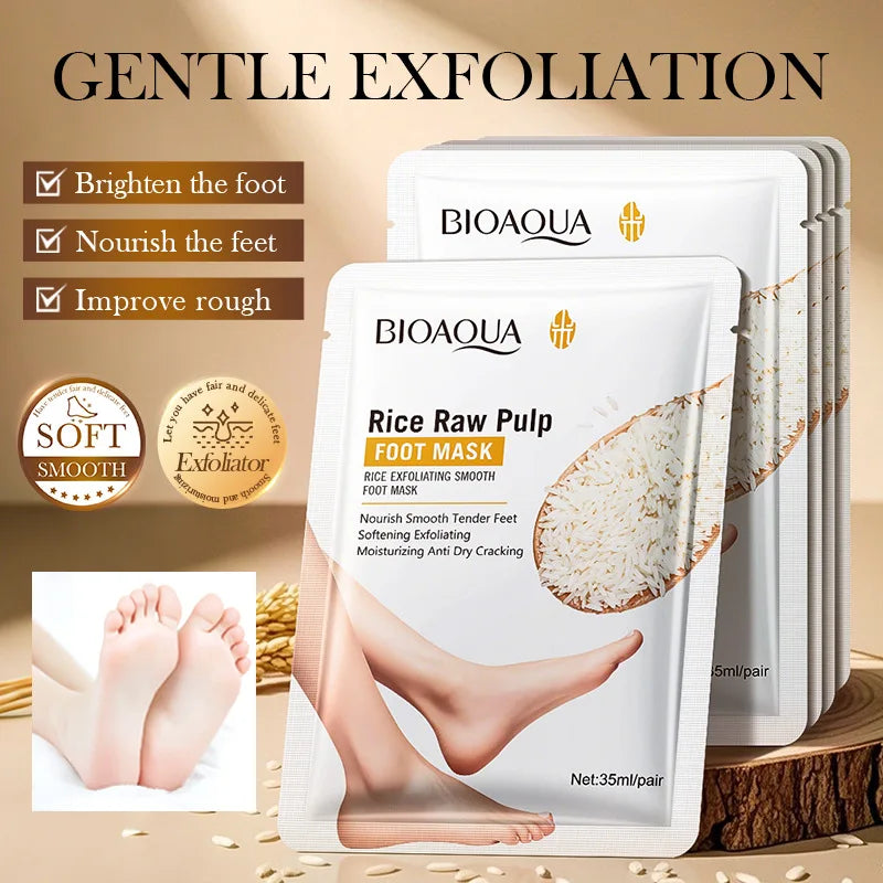 White Rice Foot Mask Moisturizing Exfoliating Treatment - 1-5 Pack Scrubs Treatments Tidesmit