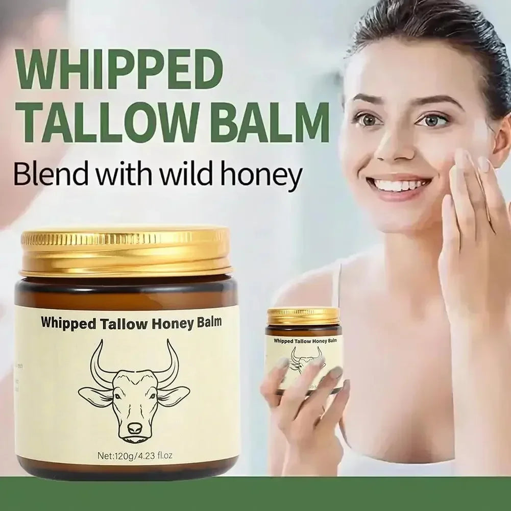 Beef Tallow Honey Moisturizer Cream - Deep Hydration Nourishing Brightening Redness Repair Pore Minimizer for Women Sensitive Dr