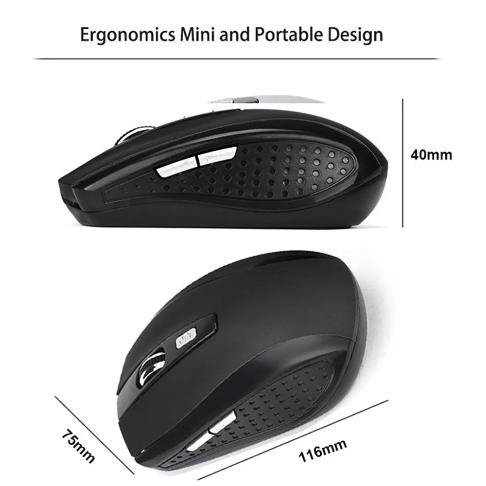 2.4G Wireless Mouse Gaming Mouse Ergonomic Mouse 6 Buttons 800-1200-1600 DPI Optical Office Mouse Mice for PC Laptop MacBook