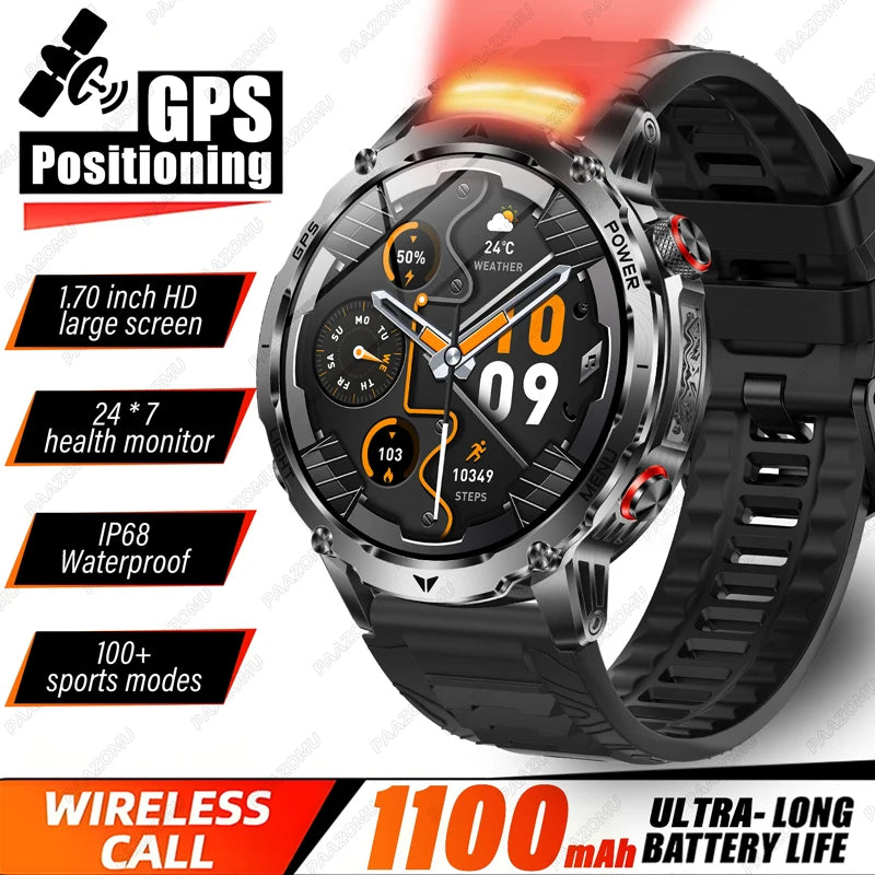 New T-Rex3 Ultra GPS Smartwatch 1100mAh Battery Compass 3ATM Waterproof Outdoor Sports Military Grade Tracker for Android IOS
