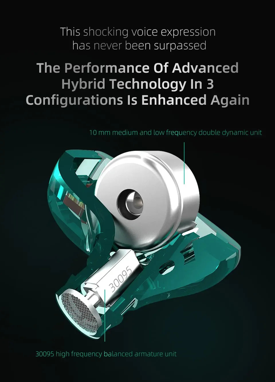KZ ZSTX In-Ear Monitors Hybrid Driver Noise Cancelling by Tidesmit Tidesmit