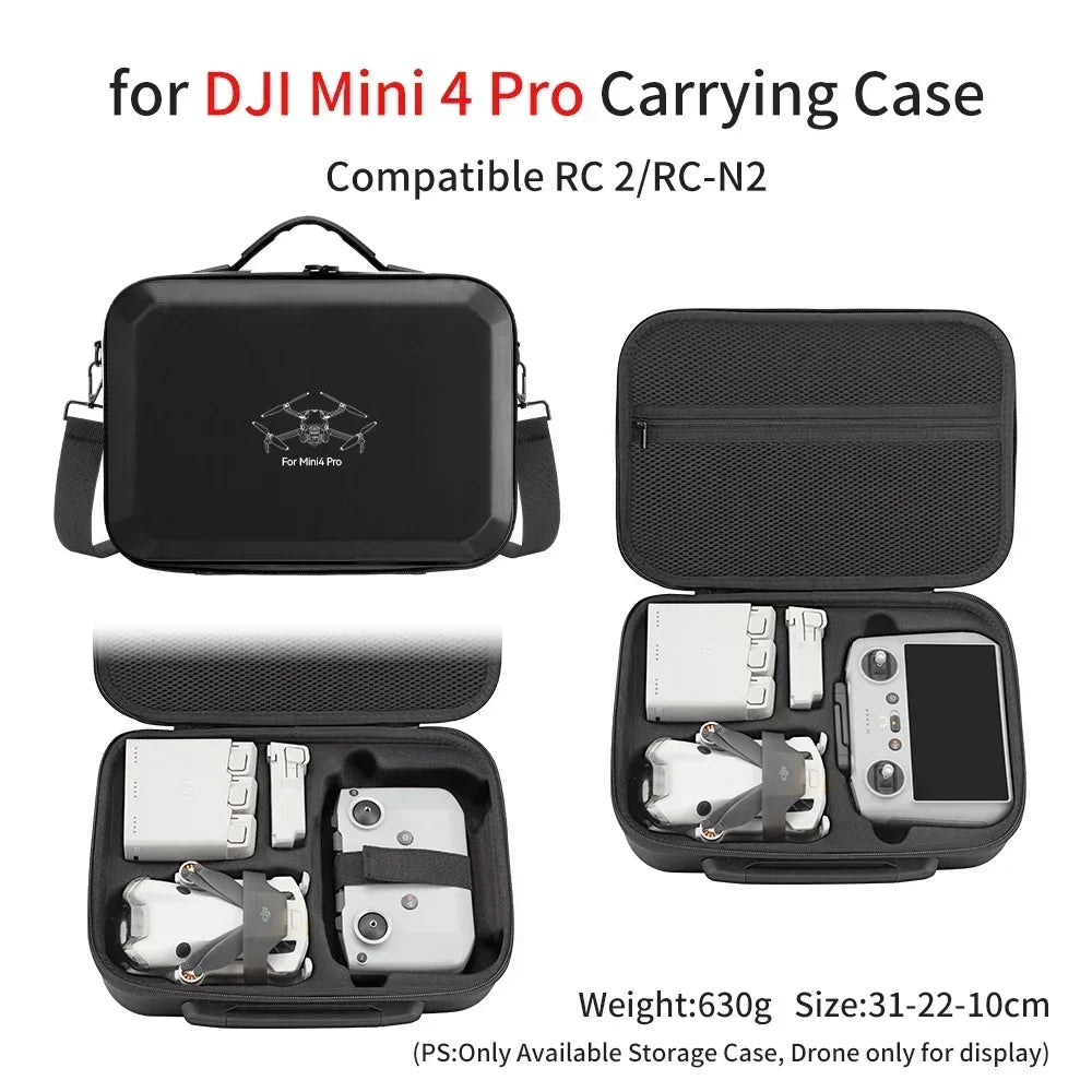 DJI Mini 4 Pro Hard Shell Waterproof Case - Durable Travel Protection Black(RC2 RC-N2) Tidesmit