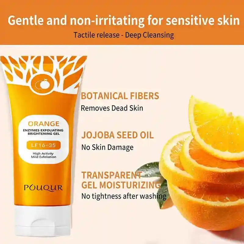 Orange Exfoliating Gel - Brightening Face & Body Scrub 100g Scrubs Treatments Tidesmit