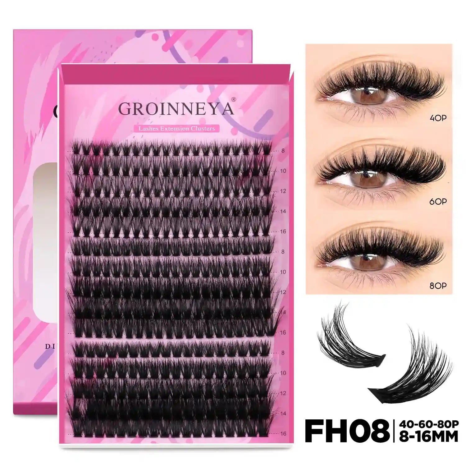 DIY Lash Extension Kit with Bond and Seal - Pro Cluster Set Lip Care Lash-FH08 Tidesmit