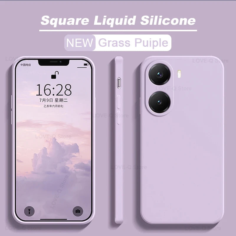 Poco X7 Pro Liquid Silicone Case: Shock-Absorbing Slim Fit Cover Grass Purple Tidesmit