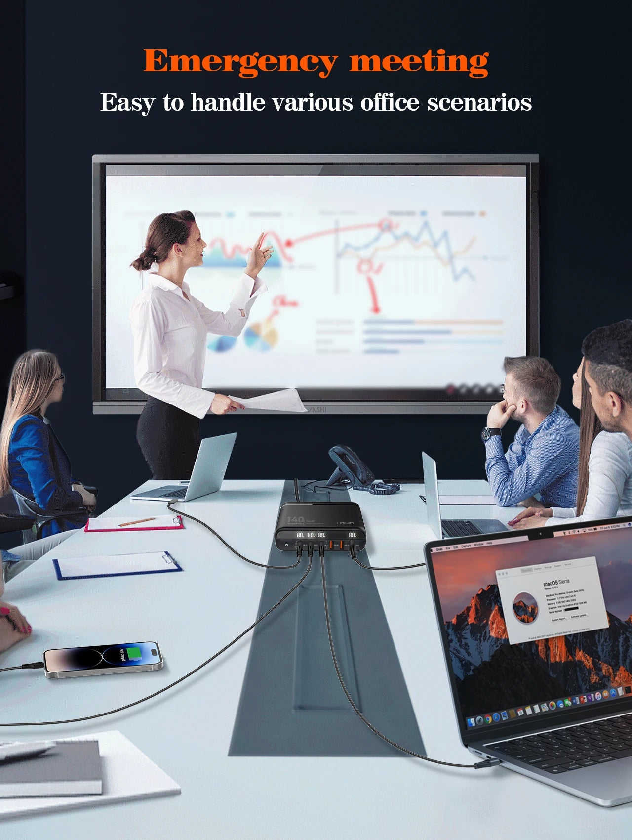 140W GaN USB C Charger Block 6 Port LDNIO LED Display AU US UK EU Travel Charger USB C Charging Station Hub Block Wall Charger