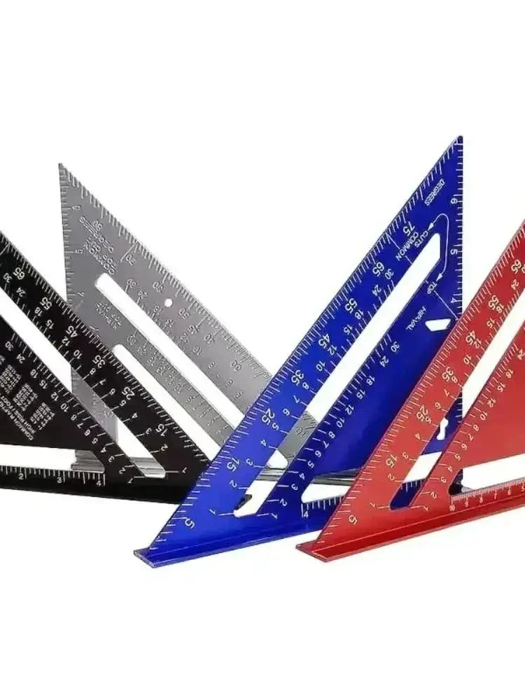 New 7Inch Triangle Ruler Measurement Tool Aluminium Alloy Carpenter Tools Inch Metric Angle Ruler Speed Square Woodworking Tools