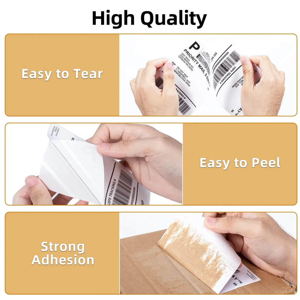 4x6 Inch Direct Thermal Shipping Labels 100/200 Sheets Adhesive Paper White Sticker For DHL UPS Express LOGO Barcode Label Maker
