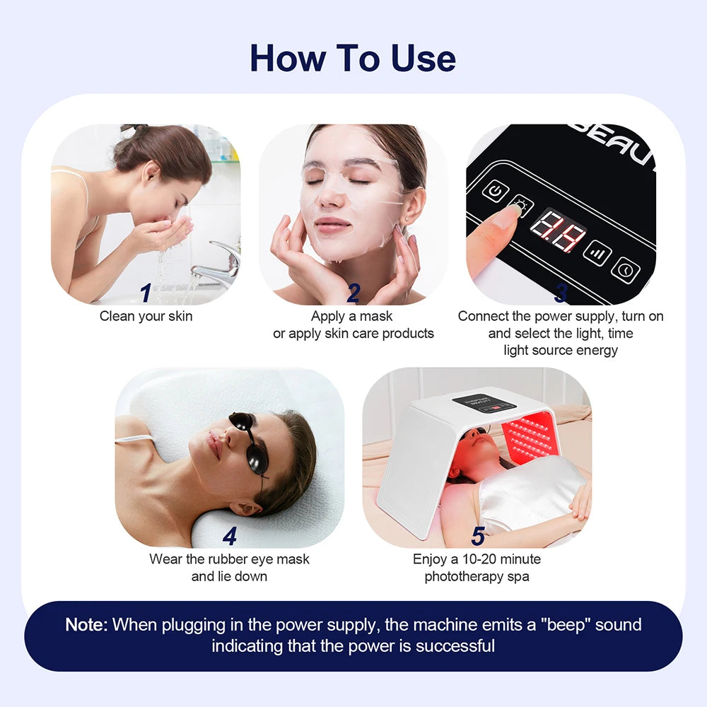 160 LEDs Foldable 7 Colors LED Photon Machine Beauty Salon Home Use LED Facial Body SPA Mask PDT Machine Face LED Mask Skin Care