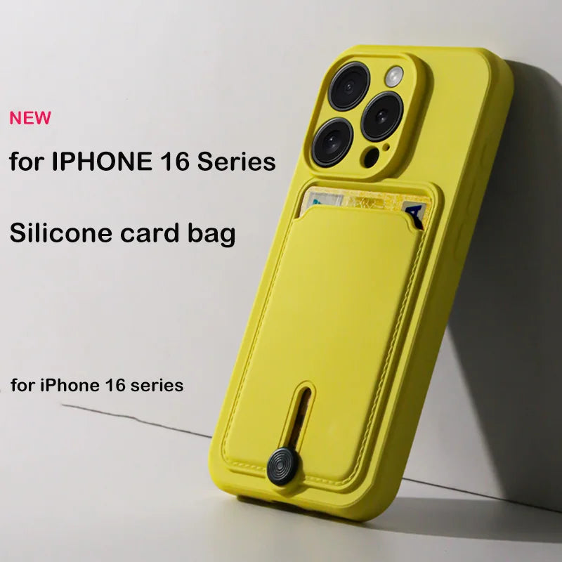 iPhone 16 Case with Card Slot - Slim TPU Shock-Absorbing Protective Cover Tidesmit